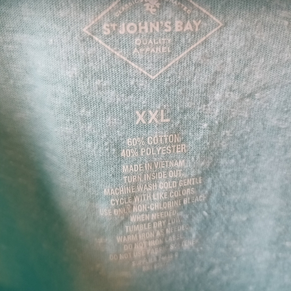 St. John's Bay Light Blue Turtle Print Tee - Picture 2 of 4